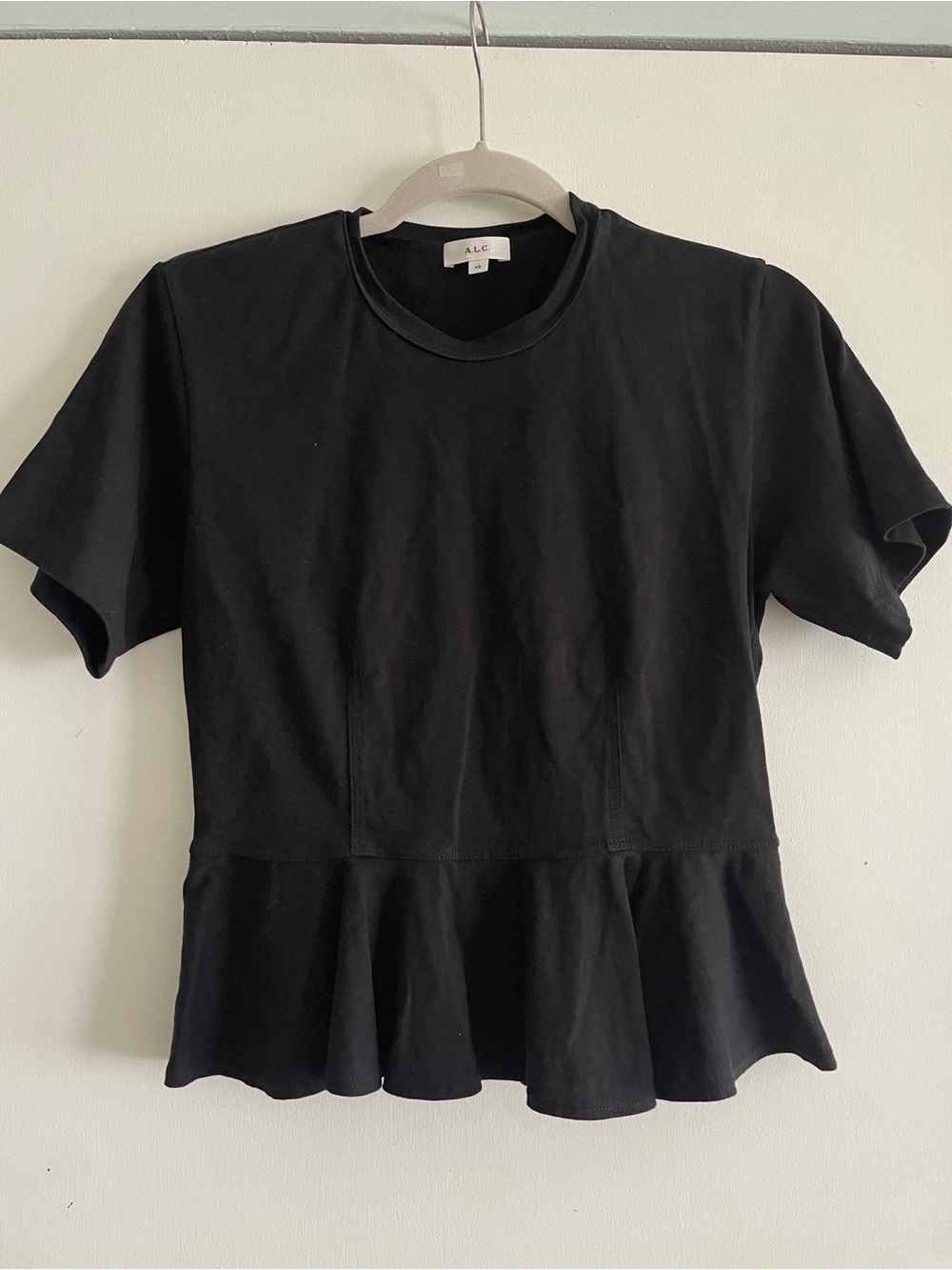 A.L.C. Black Peplum Tee - Women's Top XS